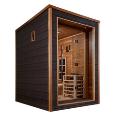 Golden Designs "Nora" 2-Person Indoor/Outdoor Hybrid Sauna w/ PureTech™ Full Spectrum (GDI-8222-01) - Canadian Red Cedar Interior