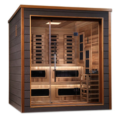 Golden Designs "Karlstad" 6-Person Indoor/Outdoor PureTech™ Full Spectrum Hybrid Sauna (GDI-8226-01) - Canadian Red Cedar Interior