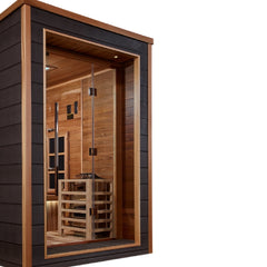 Golden Designs "Karlstad" 6-Person Indoor/Outdoor PureTech™ Full Spectrum Hybrid Sauna (GDI-8226-01) - Canadian Red Cedar Interior