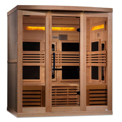 Golden Designs Near Zero EMF 6-Person Full Spectrum PureTech™ Infrared Sauna with Himalayan Salt Bar | Model: GDI-8260-01