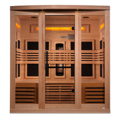 Golden Designs Near Zero EMF 6-Person Full Spectrum PureTech™ Infrared Sauna with Himalayan Salt Bar | Model: GDI-8260-01