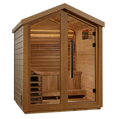 Golden Designs Traditional Steam Outdoor Sauna 3-Person w/ Red Cedar Interior| "Savonlinna" GDI-8503-01