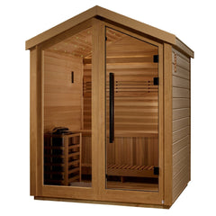 Golden Designs Traditional Steam Outdoor Sauna 3-Person w/ Red Cedar Interior| "Savonlinna" GDI-8503-01