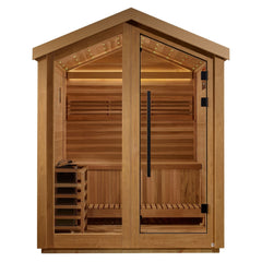 Golden Designs Traditional Steam Outdoor Sauna 3-Person w/ Red Cedar Interior| "Savonlinna" GDI-8503-01