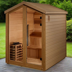 Golden Designs Kaarina 6-Person Outdoor Traditional Sauna  w/ Canadian Red Cedar | GDI-8506-01