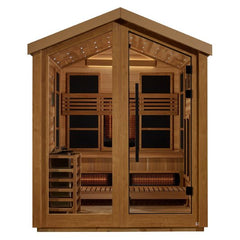 Golden Designs "Loviisa" Hybrid Full Spectrum Infrared and Traditional 3-Person Outdoor Sauna (GDI-8523-01) w/ Canadian Red Cedar Interior