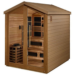 Golden Designs "Kaskinen" 6-Person Outdoor Hybrid Full Spectrum Sauna (GDI-8526-01) w/ PureTech™ & Canadian Red Cedar Interior