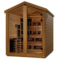 Golden Designs "Kaskinen" 6-Person Outdoor Hybrid Full Spectrum Sauna (GDI-8526-01) w/ PureTech™ & Canadian Red Cedar Interior