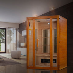 Golden Designs "Aspen" Low EMF 2-Person Maxxus FAR Infrared Sauna with Hemlock Wood | Model: MX-J206-02S