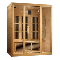 Golden Designs Low EMF 3-Person Maxxus "Bellevue" FAR Infrared Sauna with Hemlock Wood | Model: MX-J306-01