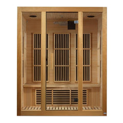 Golden Designs Low EMF 3-Person Maxxus "Bellevue" FAR Infrared Sauna with Hemlock Wood | Model: MX-J306-01