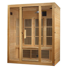 Golden Designs Low EMF 3-Person Maxxus "Bellevue" FAR Infrared Sauna with Hemlock Wood | Model: MX-J306-01