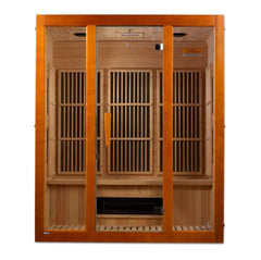 Golden Designs 3-Person Maxxus "Alpine" Low EMF FAR Infrared Sauna Corner Unit w/ Hemlock Wood | Model: MX-J306-02S