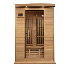 Golden Designs Near Zero EMF 2-Person Maxxus FAR Infrared Sauna with Hemlock Wood | Model: MX-K206-01-ZF