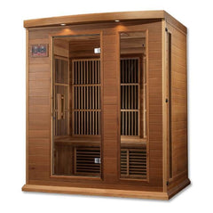 Golden Designs Near Zero EMF 3-Person Maxxus FAR Infrared Sauna with Red Cedar Wood | Model: MX-K306-01-ZF CED