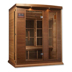 Golden Designs Near Zero EMF 3-Person Maxxus FAR Infrared Sauna with Red Cedar Wood | Model: MX-K306-01-ZF CED