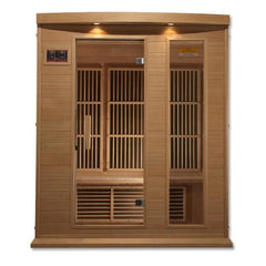 Golden Designs Near Zero EMF 3-Person Maxxus FAR Infrared Sauna with Hemlock Wood | Model: MX-K306-01-ZF