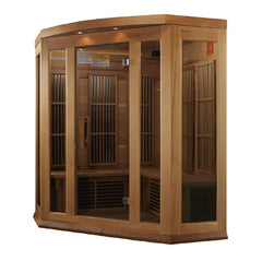 Golden Design Low EMF 3-Person Maxxus FAR Infrared Sauna Corner Unit with Red Cedar Wood | Model: MX-K356-01 CED