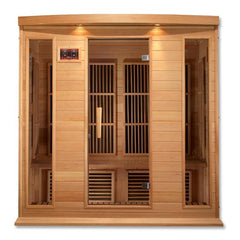 Golden Design Low EMF 4-Person Maxxus FAR Infrared Sauna with Hemlock Wood | Model: MX-K406-01