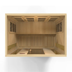 Golden Design Low EMF 4-Person Maxxus FAR Infrared Sauna with Hemlock Wood | Model: MX-K406-01