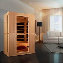 Golden Designs 2-Person Maxxus "Serenity" Low EMF FAR Infrared Sauna with Hemlock Wood | Model: MX-LS2-01