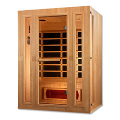 Golden Designs 3-Person Maxxus "Trinity"  Low EMF FAR Infrared Sauna w/ Hemlock Wood | Model: MX-LS3-01